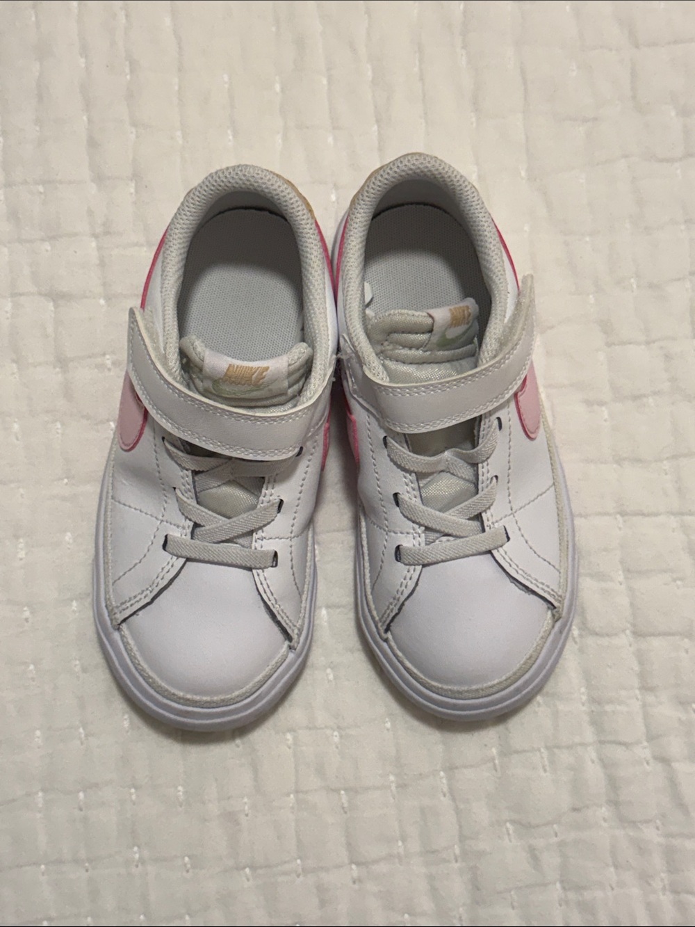EUC Nike Court Legacy Toddler 10c white and light pink